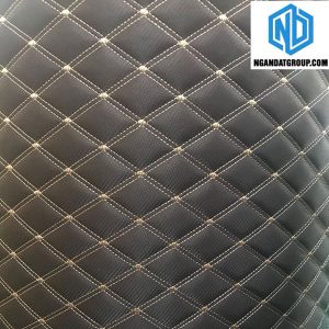 Nguyên Liệu Da Carbon Đen Chỉ Vàng