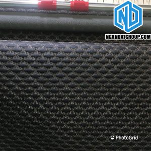 Nguyên Liệu Da Hình Thoi Đen Chỉ Vàng