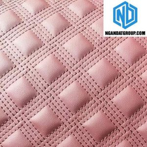 Nguyên Liệu Da Hình Vuông Sần Chỉ Đỏ - NĐ26